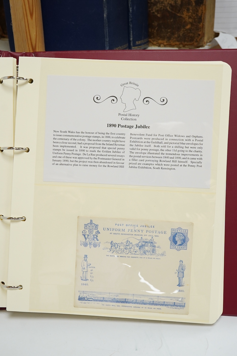 A collection of stamp albums, unmounted stamps and empty stock sheets, including a Victorian stamp album edited by Richard Senf, containing a selection of mid 19th century stamps, including an incomplete run of plated pe
